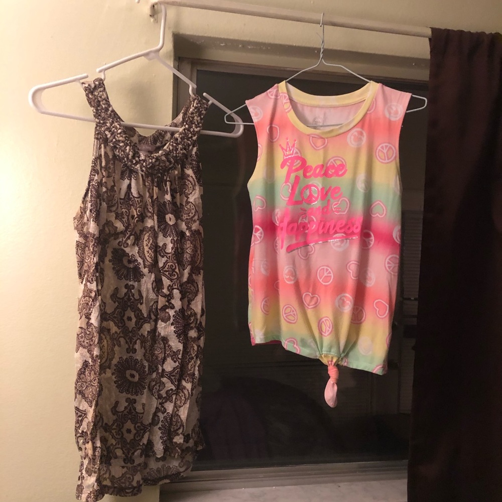 BOGO FREE 2 size L (10/12 & 12/14) girls tank top